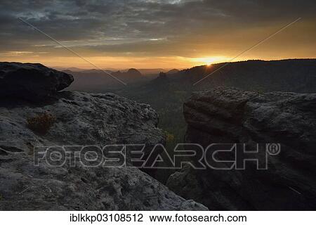 "View from Klein Winterberg Mountain at dawn, Saxon Switzerland, Bad Schandau, Saxon Switzerland region, Saxony, Germany, Europe" View Large Photo Image Stock Image - "View from Klein Winterberg Mountain at dawn, Saxon Switzerland, Bad Schandau, Saxon Switzerland region, Saxony, Germany, Europe". Fotosearch