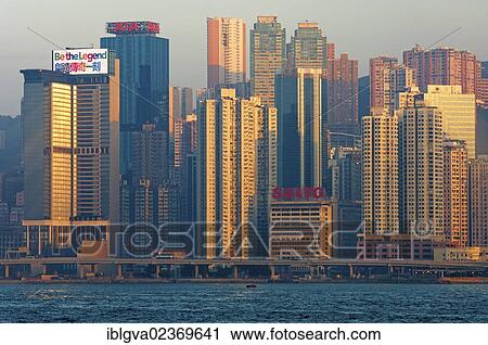 "View from Kowloon towards the skyscrapers on Hong Kong Island, Hong Kong, China, Asia" View Large Photo Image Stock Image - "View from Kowloon towards the skyscrapers on Hong Kong Island, Hong Kong, China, Asia". Fotosearch