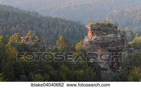 "View from Lammerfelsen, lambs rock, of Buttelfelsen rock, Dahner Felsenland or Dahn Rockland, Dahn, Palatinate Forest, Rhineland-Palatinate, Germany, Europe" View Large Photo Image Stock Image - "View from Lammerfelsen, lambs rock, of Buttelfelsen rock, Dahner Felsenland or Dahn Rockland, Dahn, Palatinate Forest, Rhineland-Palatinate, Germany, Europe". Fotosearch