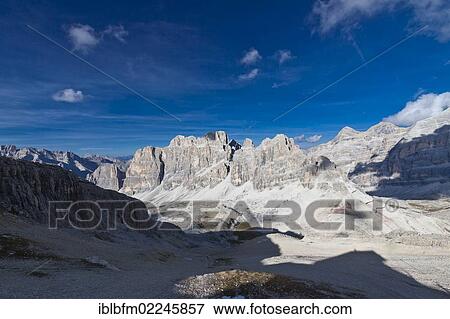 "View from Little Lagazuoi Mountain towards the Tofana Group, Falzarego Pass, Dolomites, Italy, Europe" View Large Photo Image Stock Photo - "View from Little Lagazuoi Mountain towards the Tofana Group, Falzarego Pass, Dolomites, Italy, Europe". Fotosearch