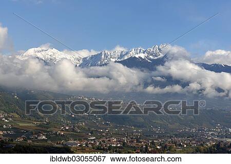 "View from Marlinger Waalweg over Merano towards the mountains of Merano 2000, Meran, Burggrafenamt, South Tyrol province, Trentino-Alto Adige, Italy, Europe" View Large Photo Image Stock Photo - "View from Marlinger Waalweg over Merano towards the mountains of Merano 2000, Meran, Burggrafenamt, South Tyrol province, Trentino-Alto Adige, Italy, Europe". Fotosearch
