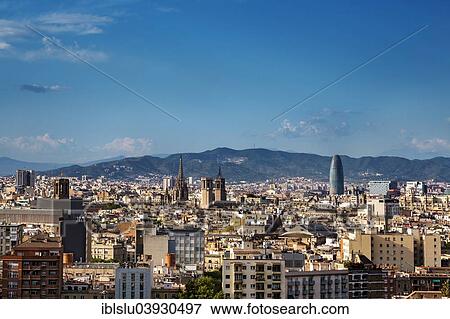 "View from Montjuic, Barcelona, ​​Barcelona province, Catalonia, Spain, Europe" View Large Photo Image Stock Photo - "View from Montjuic, Barcelona, ​​Barcelona province, Catalonia, Spain, Europe". Fotosearch