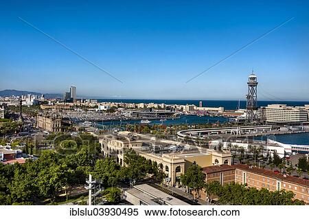 "View from Montjuic, Barcelona, ​​Barcelona province, Catalonia, Spain, Europe" View Large Photo Image Stock Photography - "View from Montjuic, Barcelona, ​​Barcelona province, Catalonia, Spain, Europe". Fotosearch