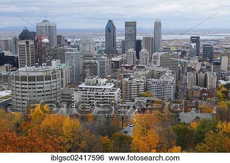 Stock Photograph - View from Mount Royal, Montreal, Quebec, Canada, North America. Fotosearch