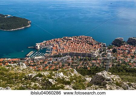 "View from Mount Srd of the historic centre, Dubrovnik, Adriatic, Dalmatia, Croatia, Europe" View Large Photo Image Stock Photograph - "View from Mount Srd of the historic centre, Dubrovnik, Adriatic, Dalmatia, Croatia, Europe". Fotosearch