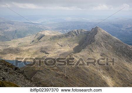 "View from mountain summit, Snowdon, Snowdonia National Park, Gwynedd, North Wales, United Kingdom, Europe" View Large Photo Image Stock Image - "View from mountain summit, Snowdon, Snowdonia National Park, Gwynedd, North Wales, United Kingdom, Europe". Fotosearch