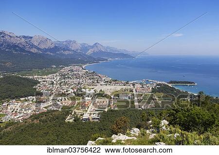 "View from Mt. Calistepe over Kemer with Taurus Mountains, Taurus Mountains, Kemer, Lycia, Province of Antalya, Turkey, Asia" View Large Photo Image Stock Image - "View from Mt. Calistepe over Kemer with Taurus Mountains, Taurus Mountains, Kemer, Lycia, Province of Antalya, Turkey, Asia". Fotosearch