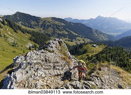"View from Mt Taubenstein, Mt Aiplspitz, left, Mt Taubensteinhaus, right, Mt Wendelstein at the back, Spitzingsee lake area, Mangfall mountains, Upper Bavaria, Bavaria, Germany, Europe" View Large Photo Image Stock Image - "View from Mt Taubenstein, Mt Aiplspitz, left, Mt Taubensteinhaus, right, Mt Wendelstein at the back, Spitzingsee lake area, Mangfall mountains, Upper Bavaria, Bavaria, Germany, Europe". Fotosearch