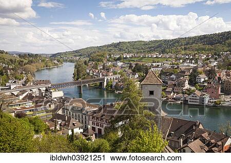 "View from Munot Fortress over the town, Schaffhausen, High Rhine, Canton of Schaffhausen, Switzerland, Europe" View Large Photo Image Stock Image - "View from Munot Fortress over the town, Schaffhausen, High Rhine, Canton of Schaffhausen, Switzerland, Europe". Fotosearch