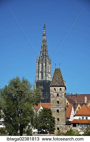 "View from Neu-Ulm in Bavaria over the Danube on Ulm with the Minster and the Metzgerturm tower, Swabia, Baden-Wuerttemberg, Germany, Europe, PublicGround, Europe" View Large Photo Image Stock Image - "View from Neu-Ulm in Bavaria over the Danube on Ulm with the Minster and the Metzgerturm tower, Swabia, Baden-Wuerttemberg, Germany, Europe, PublicGround, Europe". Fotosearch