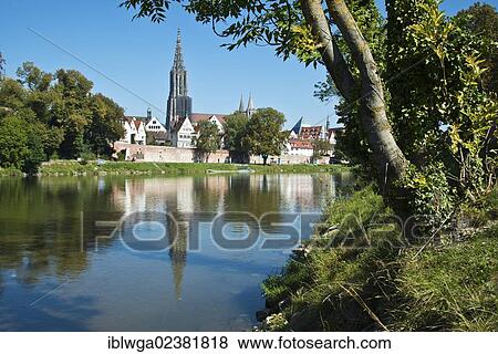 "View from Neu-Ulm in Bavaria over the Danube on Ulm with the Minster, Swabia, Baden-Wuerttemberg, Germany, Europe, PublicGround, Europe" View Large Photo Image Stock Photo - "View from Neu-Ulm in Bavaria over the Danube on Ulm with the Minster, Swabia, Baden-Wuerttemberg, Germany, Europe, PublicGround, Europe". Fotosearch