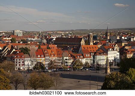 "View from Petersberg hill across the town with Domplatz square, Thuringer Wald, Erfurt, Thuringia, Germany, Europe" View Large Photo Image Stock Image - "View from Petersberg hill across the town with Domplatz square, Thuringer Wald, Erfurt, Thuringia, Germany, Europe". Fotosearch