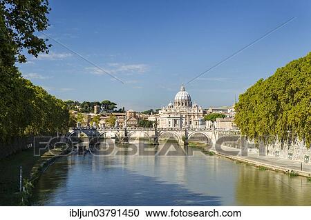 "View from Ponte Umberto I across the Tiber River to Ponte Sant'Angelo and St. Peter's Basilica, San Pietro, Rome, Lazio, Italy, Europe" View Large Photo Image Stock Image - "View from Ponte Umberto I across the Tiber River to Ponte Sant'Angelo and St. Peter's Basilica, San Pietro, Rome, Lazio, Italy, Europe". Fotosearch