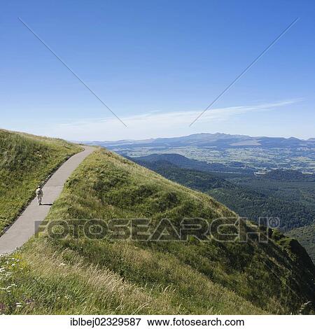 Stock Photo - "View from Puy de Dome onto the Massif of Sancy, Auvergne, France, Europe". Fotosearch