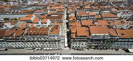 "View from Santa Justa Elevator, Elevador de Santa Justa or Elevador do Carmo over the historic city centre of Lisbon with red roofs, Baixa, Lisbon, Lisbon District, Portugal, Europe" View Large Photo Image Stock Image - "View from Santa Justa Elevator, Elevador de Santa Justa or Elevador do Carmo over the historic city centre of Lisbon with red roofs, Baixa, Lisbon, Lisbon District, Portugal, Europe". Fotosearch