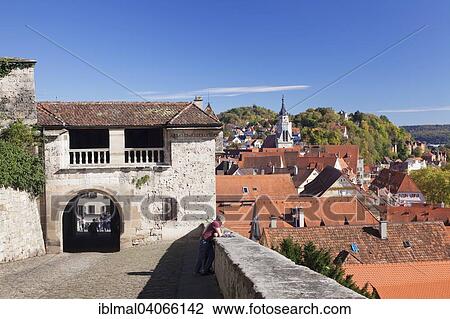 "View from Schloss Hohentubingen castle on the old town with collegiate church, Tubingen, Baden-Wurttemberg, Germany, Europe" View Large Photo Image Stock Image - "View from Schloss Hohentubingen castle on the old town with collegiate church, Tubingen, Baden-Wurttemberg, Germany, Europe". Fotosearch