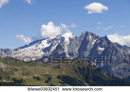 "View from Sella Pass towards Marmolada Mountain, Dolomites, Alto Adige, Italy, Europe" View Large Photo Image Stock Image - "View from Sella Pass towards Marmolada Mountain, Dolomites, Alto Adige, Italy, Europe". Fotosearch