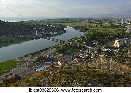 "View from Shkodra castle towards Skadar Lake and Buna River, Shkodra, Albania, The Balkans, Europe" View Large Photo Image Stock Photograph - "View from Shkodra castle towards Skadar Lake and Buna River, Shkodra, Albania, The Balkans, Europe". Fotosearch