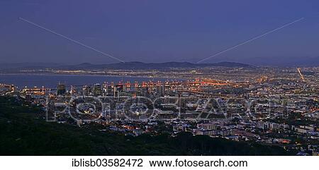 "View from Signal Hill on Cape Town at the blue hour, Cape Town, Western Cape, South Africa, Africa" View Large Photo Image Stock Image - "View from Signal Hill on Cape Town at the blue hour, Cape Town, Western Cape, South Africa, Africa". Fotosearch