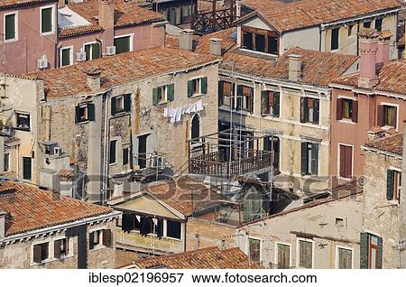 Stock Photo - "View from St Mark's Campanile, Campanile di San Marco, on the buildings in the San Marco quarter, Venice, Venezia, Veneto, Italy, Europe". Fotosearch