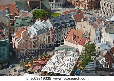 "View from St. Peter's Church, Riga, Latvia, Baltic States, Europe" View Large Photo Image Stock Photography - "View from St. Peter's Church, Riga, Latvia, Baltic States, Europe". Fotosearch