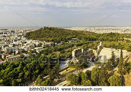 View from the Acropolis over Odeon of Herodes Atticus, Athens, Greece, Europe View Large Photo Image Stock Photography - View from the Acropolis over Odeon of Herodes Atticus, Athens, Greece, Europe. Fotosearch