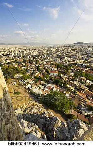 View from the Acropolis over the city of Athens, Greece, Europe View Large Photo Image Stock Image - View from the Acropolis over the city of Athens, Greece, Europe. Fotosearch