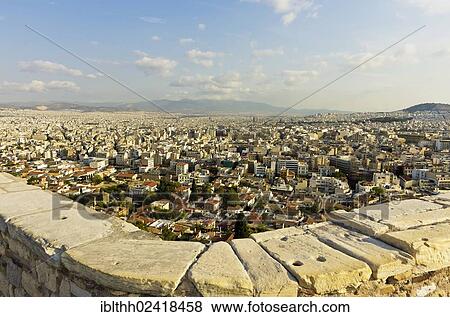 View from the Acropolis over the city of Athens, Greece, Europe View Large Photo Image Stock Photo - View from the Acropolis over the city of Athens, Greece, Europe. Fotosearch