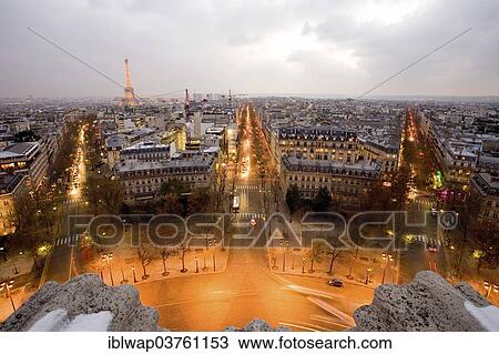 "View from the Arc de Triomphe, Place Charles de Gaulle square, Paris, Ile-de-France, France, Europe" View Large Photo Image Stock Image - "View from the Arc de Triomphe, Place Charles de Gaulle square, Paris, Ile-de-France, France, Europe". Fotosearch