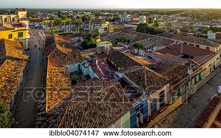 "View from the bell tower of the church Convento de San Francisco de Asis onto the city, Trinidad, Cuba, North America" View Large Photo Image Stock Photo - "View from the bell tower of the church Convento de San Francisco de Asis onto the city, Trinidad, Cuba, North America". Fotosearch