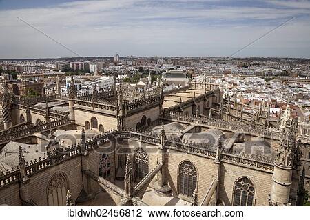 "View from the bell tower of the Cathedral of Santa Maria de la Sede over the city, Seville, Andalusia, Spain, Europe" View Large Photo Image Stock Image - "View from the bell tower of the Cathedral of Santa Maria de la Sede over the city, Seville, Andalusia, Spain, Europe". Fotosearch