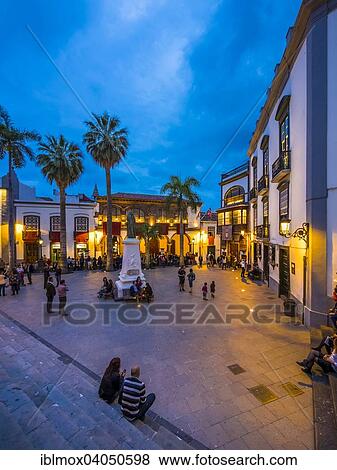 "View from the church Iglesia Matriz de El Salvador onto the Plaza de Espana, Santa Cruz de La Palma, Canary Islands, Spain, Europe" View Large Photo Image Stock Photo - "View from the church Iglesia Matriz de El Salvador onto the Plaza de Espana, Santa Cruz de La Palma, Canary Islands, Spain, Europe". Fotosearch