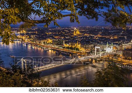 "View from the Citadel to the Danube, Elisabeth Bridge, Pest, Budapest, Hungary, Europe" View Large Photo Image Stock Image - "View from the Citadel to the Danube, Elisabeth Bridge, Pest, Budapest, Hungary, Europe". Fotosearch