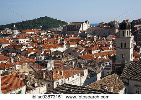 "View from the city walls over the historic town centre, Dubrovnik, Dalmatia, Croatia, Europe" View Large Photo Image Stock Image - "View from the city walls over the historic town centre, Dubrovnik, Dalmatia, Croatia, Europe". Fotosearch
