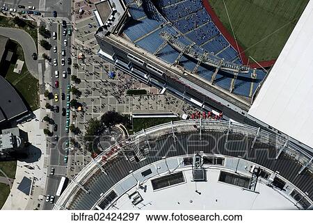 View from the CN Tower towards Toronto Blue Jays Baseball Club and Roundhouse Park, Toronto, province of Ontario, Canada, North America View Large Photo Image Stock Photo - View from the CN Tower towards Toronto Blue Jays Baseball Club and Roundhouse Park, Toronto, province of Ontario, Canada, North America. Fotosearch