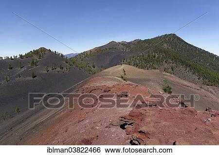 "View from the crater rim of the volcano San Martin to the north, Cumbre Vieja in Fuencaliente, La Palma, Canary Islands, Spain, Europe" View Large Photo Image Stock Photograph - "View from the crater rim of the volcano San Martin to the north, Cumbre Vieja in Fuencaliente, La Palma, Canary Islands, Spain, Europe". Fotosearch