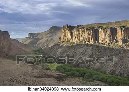 "View from the Cueva de las Manos on the valley of the Rio Pinturas, Santa Cruz, Argentina, South America" View Large Photo Image Stock Photo - "View from the Cueva de las Manos on the valley of the Rio Pinturas, Santa Cruz, Argentina, South America". Fotosearch