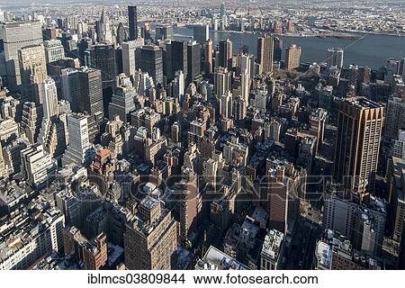 "View from the Empire State Building, Manhattan, New York City, New York, USA" View Large Photo Image Picture - "View from the Empire State Building, Manhattan, New York City, New York, USA". Fotosearch