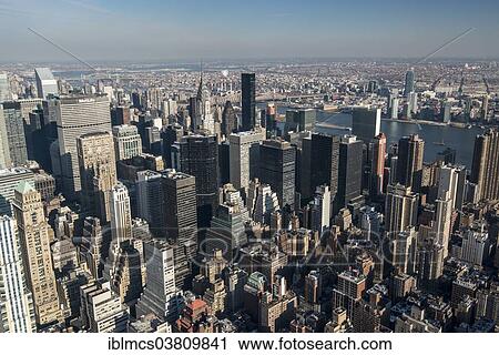 "View from the Empire State Building, Manhattan, New York City, New York, USA" View Large Photo Image Stock Image - "View from the Empire State Building, Manhattan, New York City, New York, USA". Fotosearch