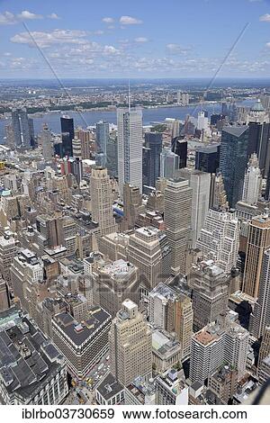 "View from the Empire State Building, Manhattan, New York City, New York, United States, North America" View Large Photo Image Stock Photo - "View from the Empire State Building, Manhattan, New York City, New York, United States, North America". Fotosearch