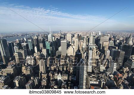 Stock Photography - "View from the Empire State Building, Manhattan, New York City, New York, USA". Fotosearch