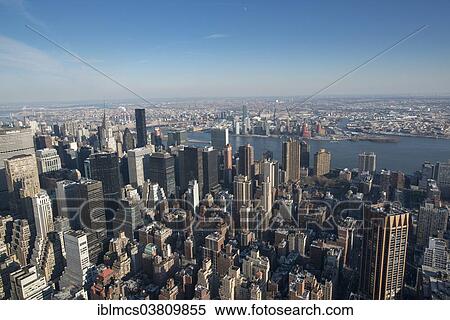 "View from the Empire State Building, Manhattan, New York City, New York, USA" View Large Photo Image Stock Photography - "View from the Empire State Building, Manhattan, New York City, New York, USA". Fotosearch