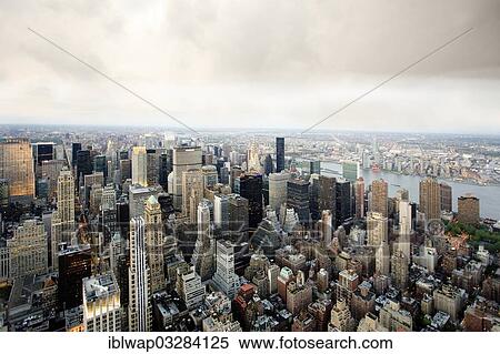 "View from the Empire State Building, Manhattan, New York City, New York, United States, North America" View Large Photo Image Stock Photography - "View from the Empire State Building, Manhattan, New York City, New York, United States, North America". Fotosearch
