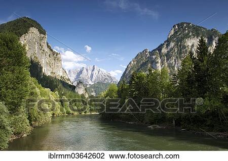 "View from the Enns bridge to the entrance of the Gesause range, the Odstein mountain at the back, near Weng, Gesause National Park, Styria, Austria, Europe" View Large Photo Image Stock Image - "View from the Enns bridge to the entrance of the Gesause range, the Odstein mountain at the back, near Weng, Gesause National Park, Styria, Austria, Europe". Fotosearch