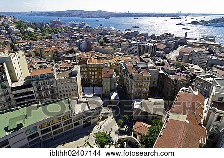 "View from the Galata tower on the city, Istanbul, Turkey, Middle East, Asia" View Large Photo Image Picture - "View from the Galata tower on the city, Istanbul, Turkey, Middle East, Asia". Fotosearch