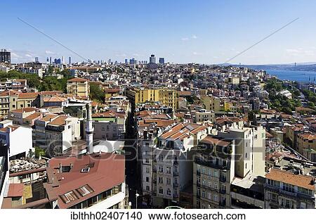 "View from the Galata tower on the city, Istanbul, Turkey, Middle East, Asia" View Large Photo Image Stock Image - "View from the Galata tower on the city, Istanbul, Turkey, Middle East, Asia". Fotosearch