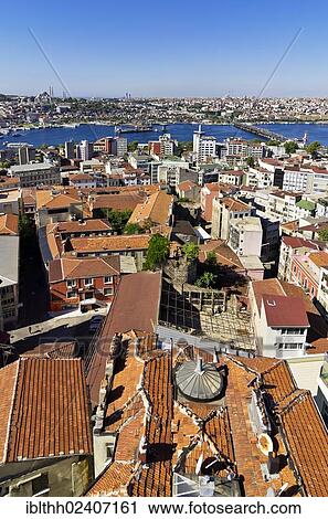 "View from the Galata tower on the city, Istanbul, Turkey, Middle East, Asia" View Large Photo Image Stock Image - "View from the Galata tower on the city, Istanbul, Turkey, Middle East, Asia". Fotosearch