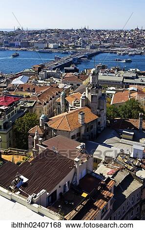 "View from the Galata tower on the city, Istanbul, Turkey, Middle East, Asia" View Large Photo Image Stock Photo - "View from the Galata tower on the city, Istanbul, Turkey, Middle East, Asia". Fotosearch
