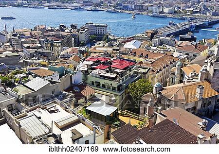 "View from the Galata tower on the city, Istanbul, Turkey, Middle East, Asia" View Large Photo Image Stock Photo - "View from the Galata tower on the city, Istanbul, Turkey, Middle East, Asia". Fotosearch