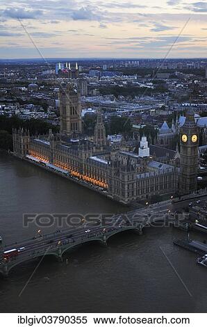 "View from the London Eye on Westminster Bridge, Houses of Parliament, and Elizabeth Tower clock tower, London, England, United Kingdom, Europe" View Large Photo Image Stock Photography - "View from the London Eye on Westminster Bridge, Houses of Parliament, and Elizabeth Tower clock tower, London, England, United Kingdom, Europe". Fotosearch